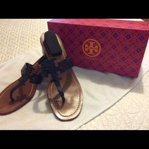 Tory Burch Black and Brown Sandals